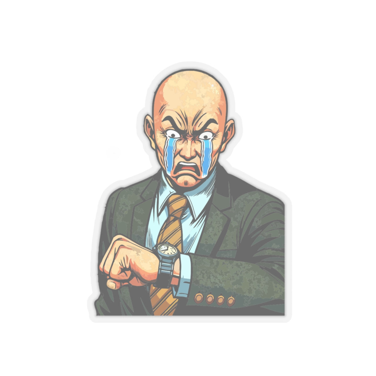 Angry Teacher when you are late Kiss-Cut Stickers