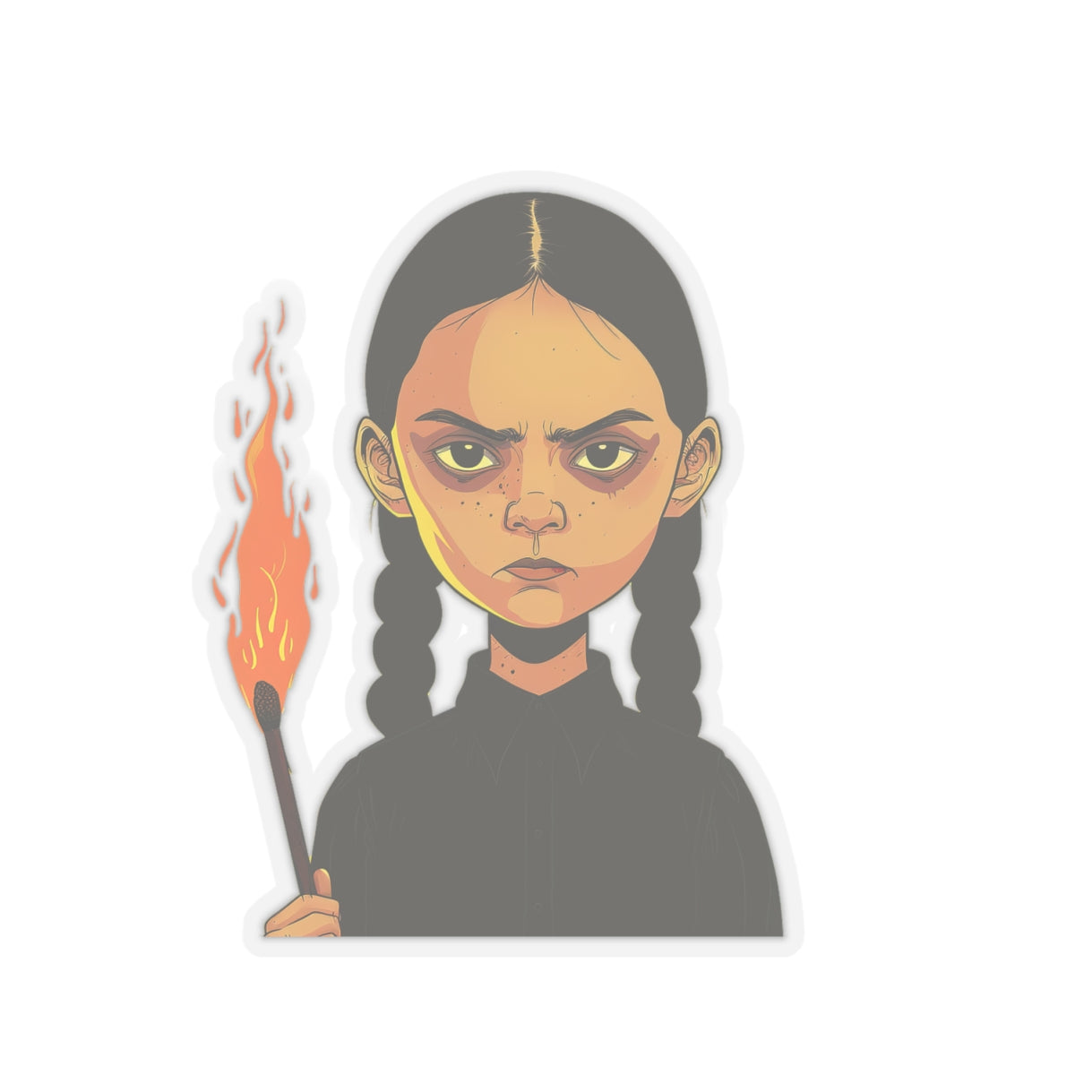 Girl playing fire Kiss-Cut Sticker