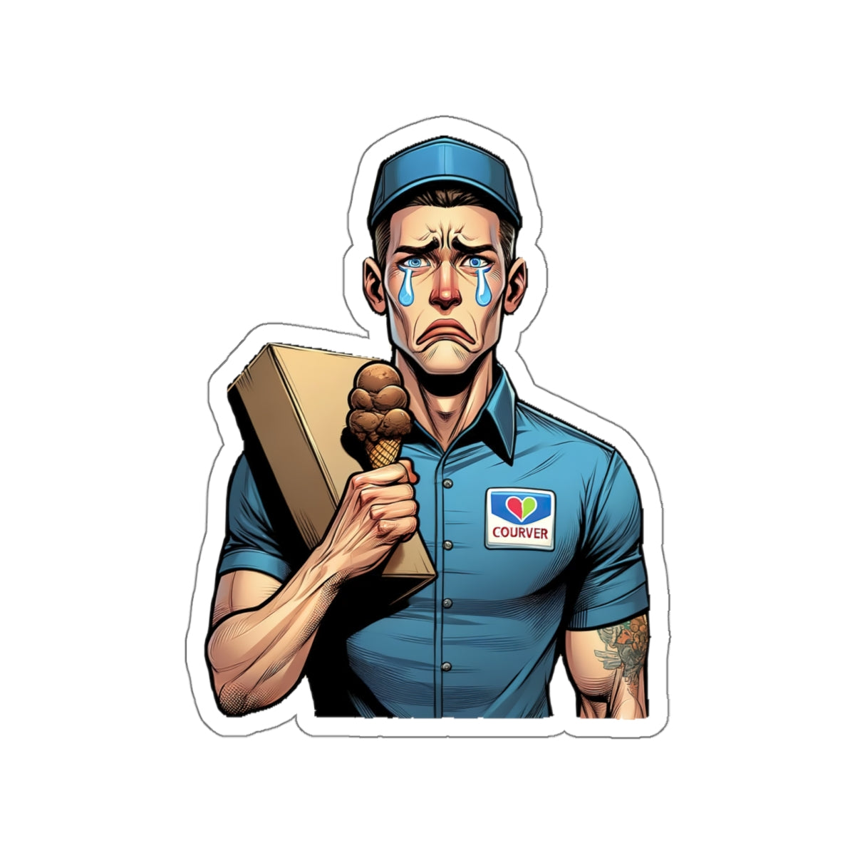 Ice Cream Delay be like Kiss-Cut Sticker