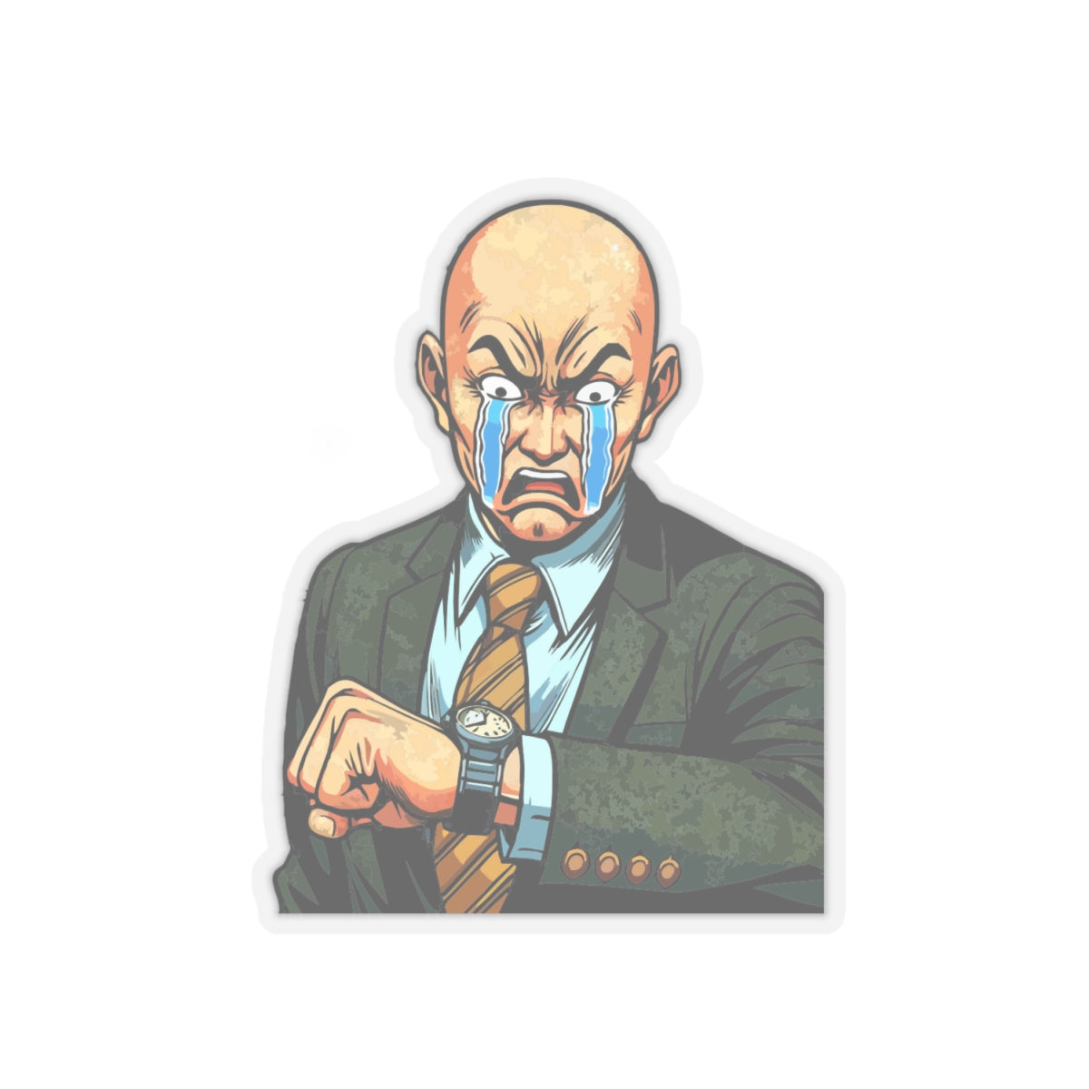 Angry Teacher when you are late Kiss-Cut Stickers