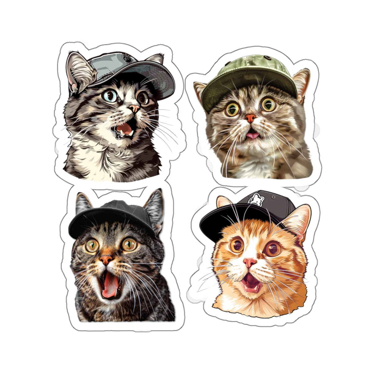 Cool Snooty cats meme Kiss-Cut Sticker