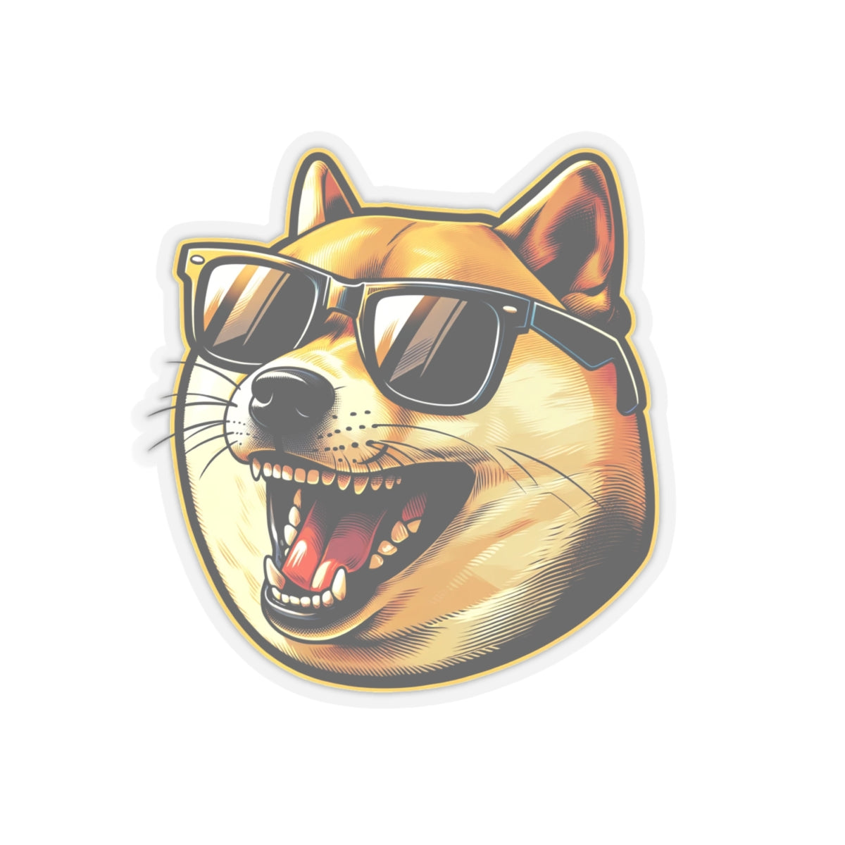 Happy Doge Kiss-Cut Sticker