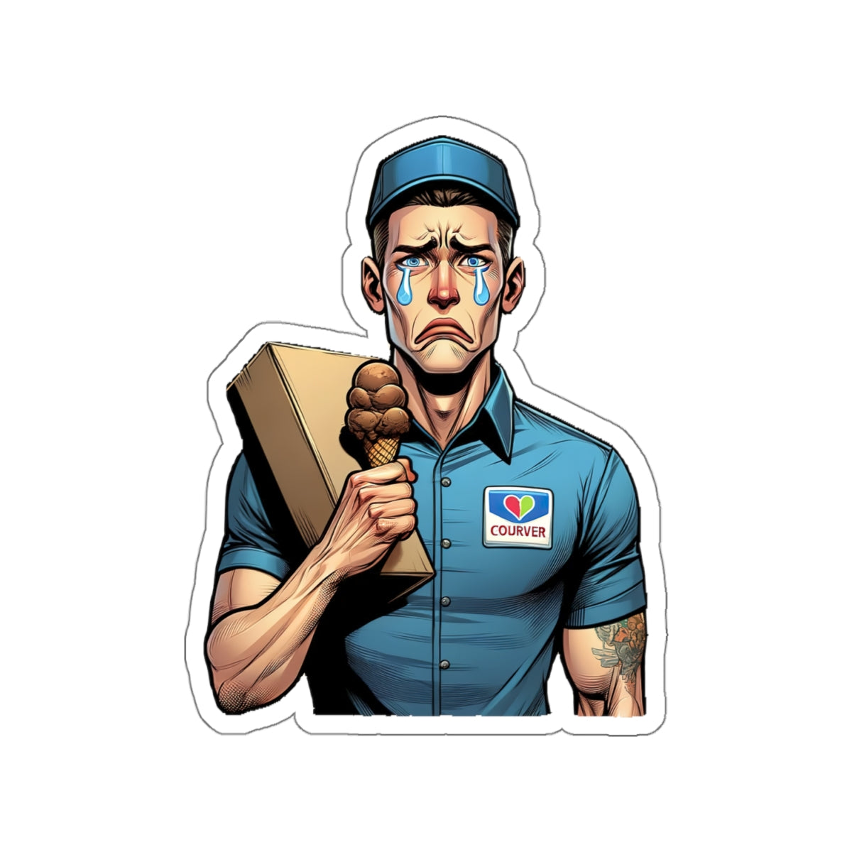Ice Cream Delay be like Kiss-Cut Sticker