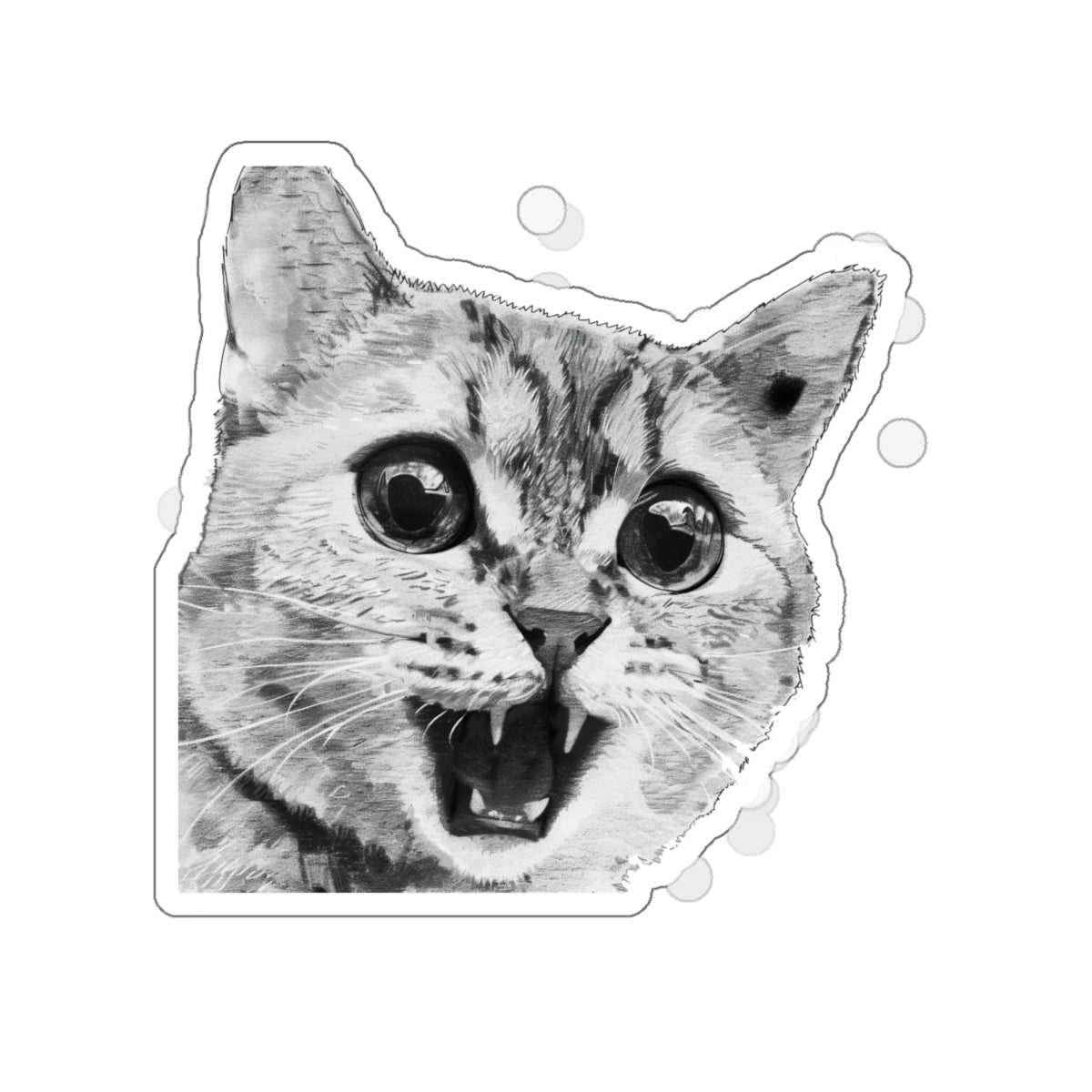 Angry cat Kiss-Cut Sticker