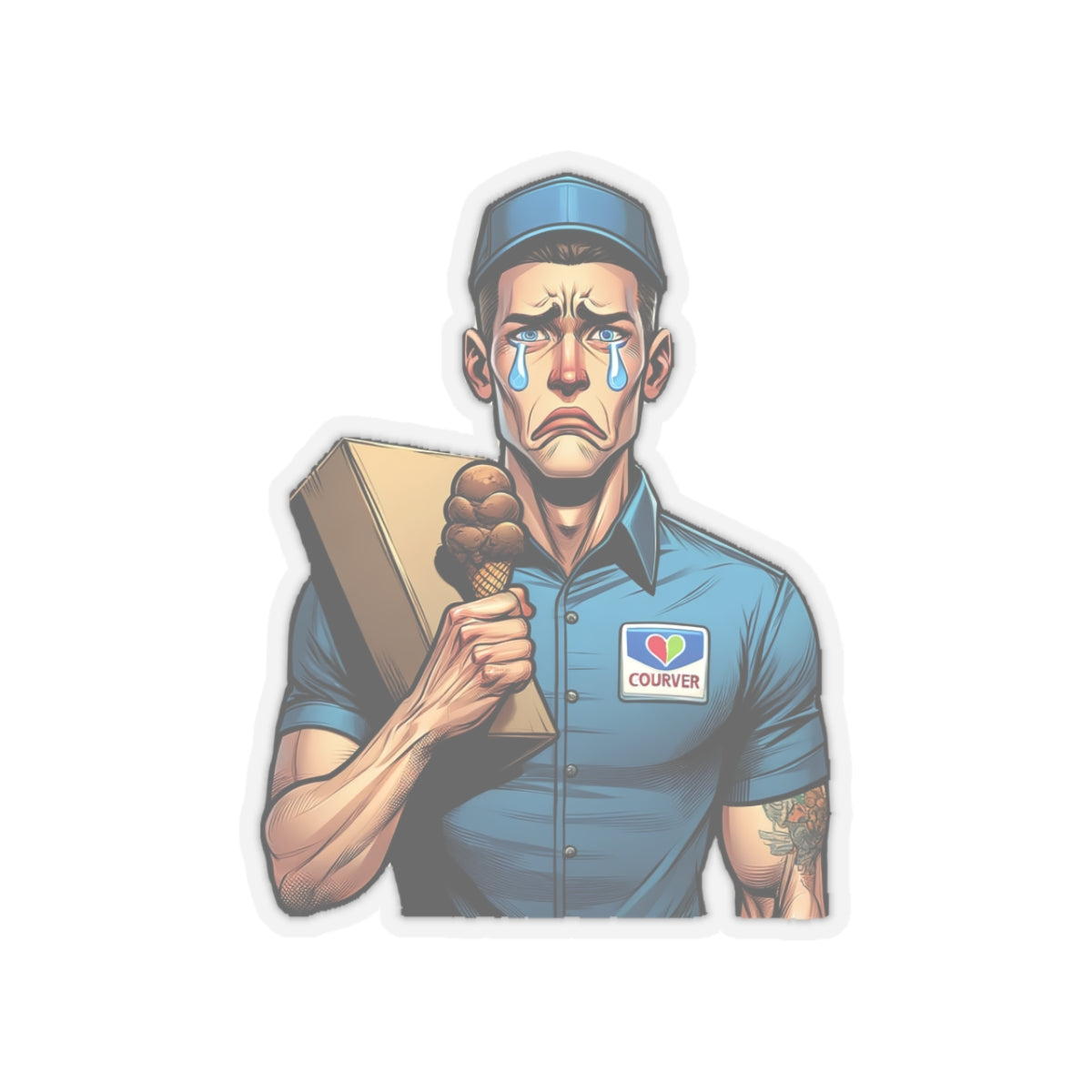 Ice Cream Delay be like Kiss-Cut Sticker